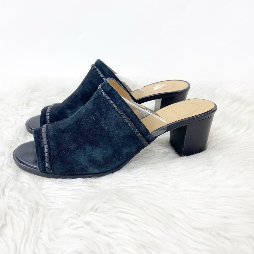 Jack Rogers 8.5 M Womens Black Suede Leather Campbell Slide Mule Sandals - Picture 6 of 16